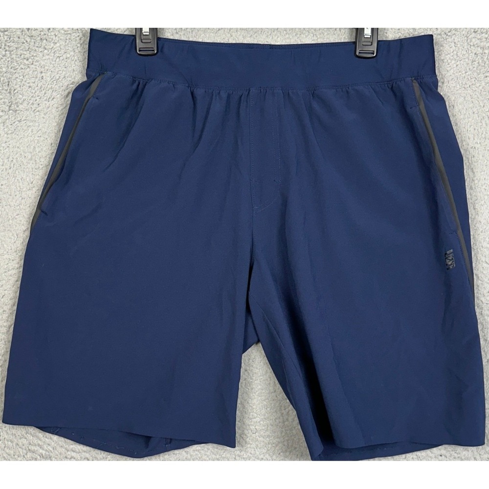 Second Skin Shorts Mens Large Navy Blue Training Activewear Stretch Drawstring